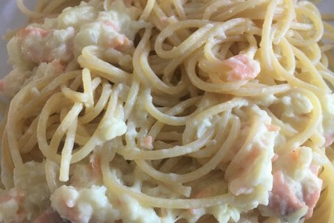 Cliquez pour zoomer ! Spaghettis au saumon fumé au Thermomix