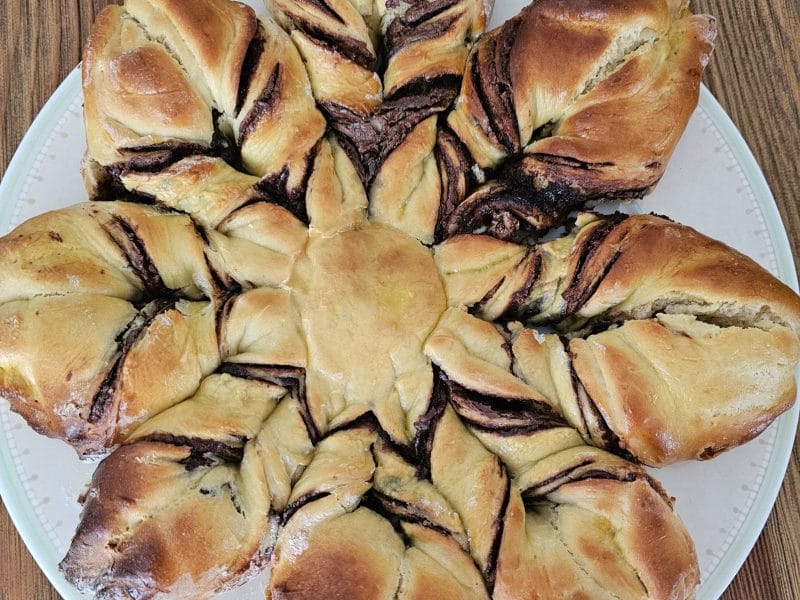 Cliquez pour zoomer ! Brioche étoilée au Nutella Thermomix par joelleflo56