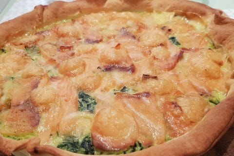 Cliquez pour zoomer ! Tarte épinards, saumon et chèvre au Thermomix