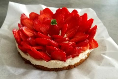 Cliquez pour zoomer ! Tarte aux fraises sans cuisson au Thermomix