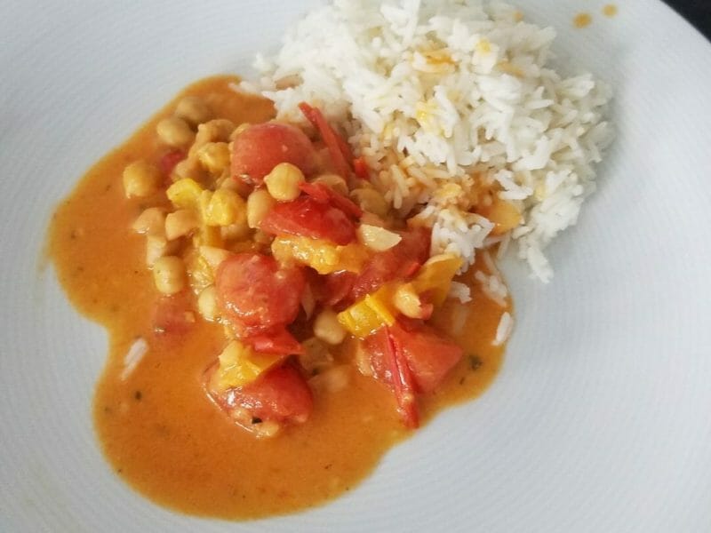 Cliquez pour zoomer ! Curry de pois chiches au lait de coco Thermomix par Chriscuisine