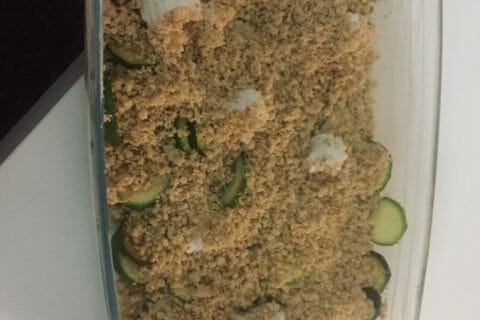 Cliquez pour zoomer ! Crumble courgettes, chèvre et lardons Thermomix par RhaTynou
