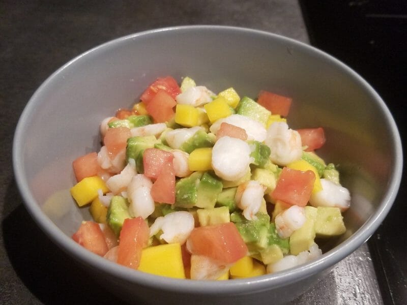 Cliquez pour zoomer ! Ceviche de crevettes, mangue, avocat Thermomix par lokev
