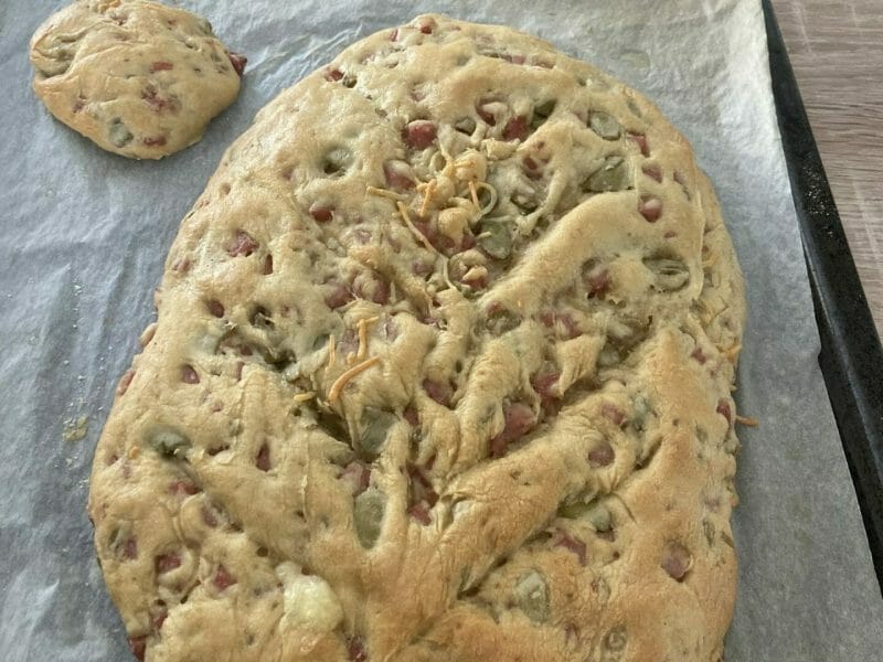 Cliquez pour zoomer ! Fougasse olives et lardons Thermomix par alex.b