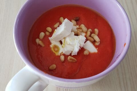 Cliquez pour zoomer ! Soupe froide aux poivrons rouges au Thermomix