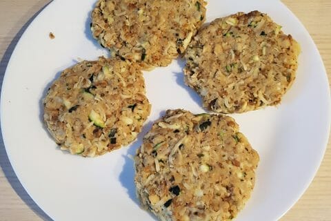 Cliquez pour zoomer ! Steaks lentilles, pois chiches, courgettes au Thermomix