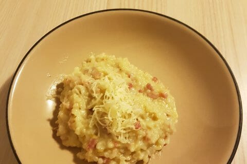 Cliquez pour zoomer ! Risotto poireaux et lardons au Thermomix