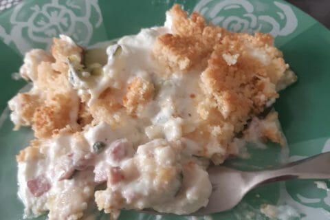 Cliquez pour zoomer ! Crumble courgettes, chèvre et lardons Thermomix par Sylvaine la trolle