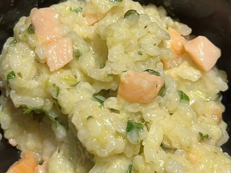 Cliquez pour zoomer ! Risotto courgettes saumon Thermomix par Laetitiagi