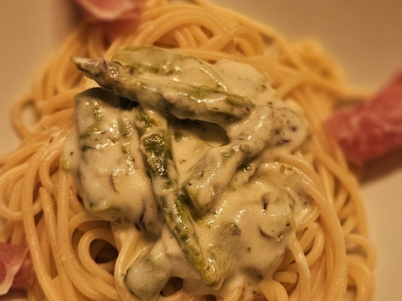 Cliquez pour zoomer ! Tagliatelles aux asperges vertes Thermomix par shawah