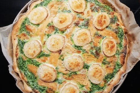 Cliquez pour zoomer ! Tarte épinards, saumon et chèvre au Thermomix