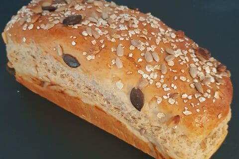 Cliquez pour zoomer ! Pain aux flocons d’avoine et au miel au Thermomix