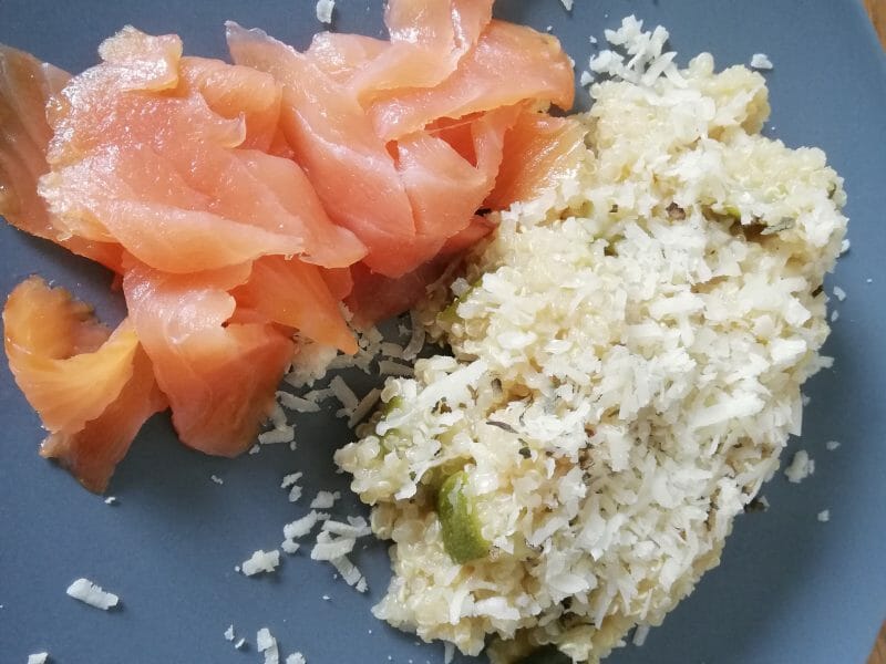 Cliquez pour zoomer ! Risotto de quinoa, courgettes et saumon Thermomix par jb59community