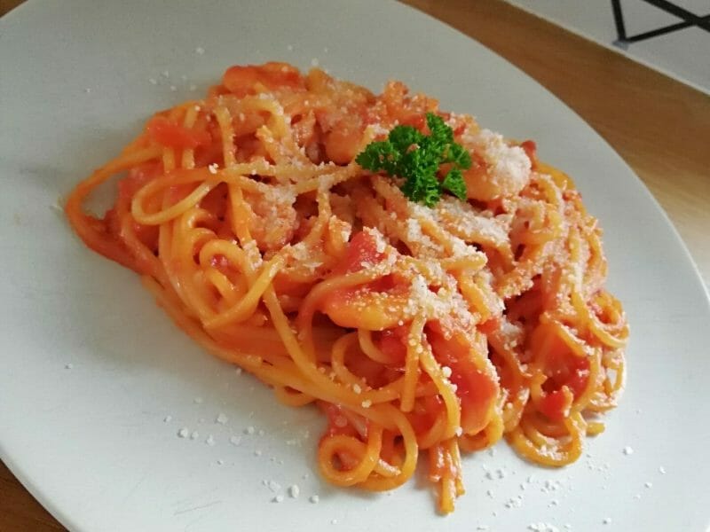 Cliquez pour zoomer ! Spaghettis aux crevettes et à l’ail Thermomix par jb59community