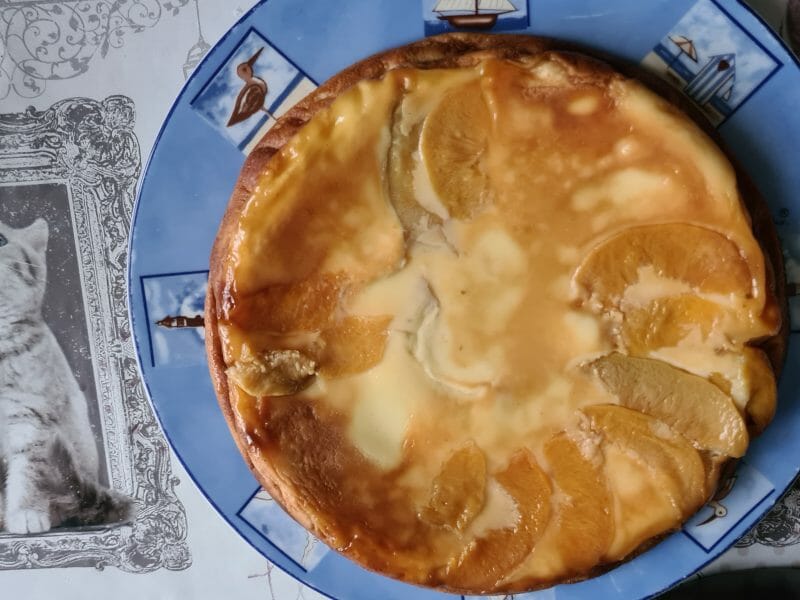 Cliquez pour zoomer ! Clafoutis aux pêches Thermomix par stef50