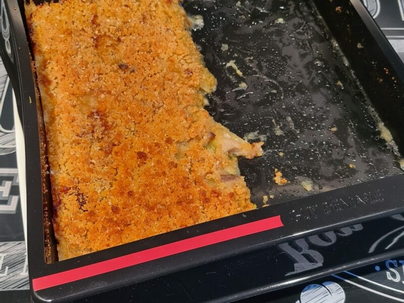 Crumble courgettes, chèvre et lardons Thermomix par stef50