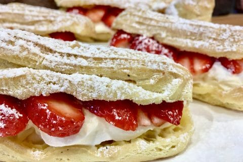Cliquez pour zoomer ! Éclairs fraises chantilly au Thermomix