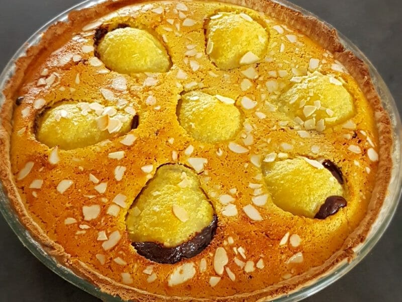 Cliquez pour zoomer ! Tarte aux poires sur lit de chocolat Thermomix par Obe