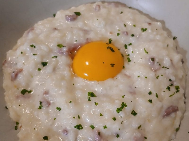Cliquez pour zoomer ! Risotto façon carbonara Thermomix par Titecricket