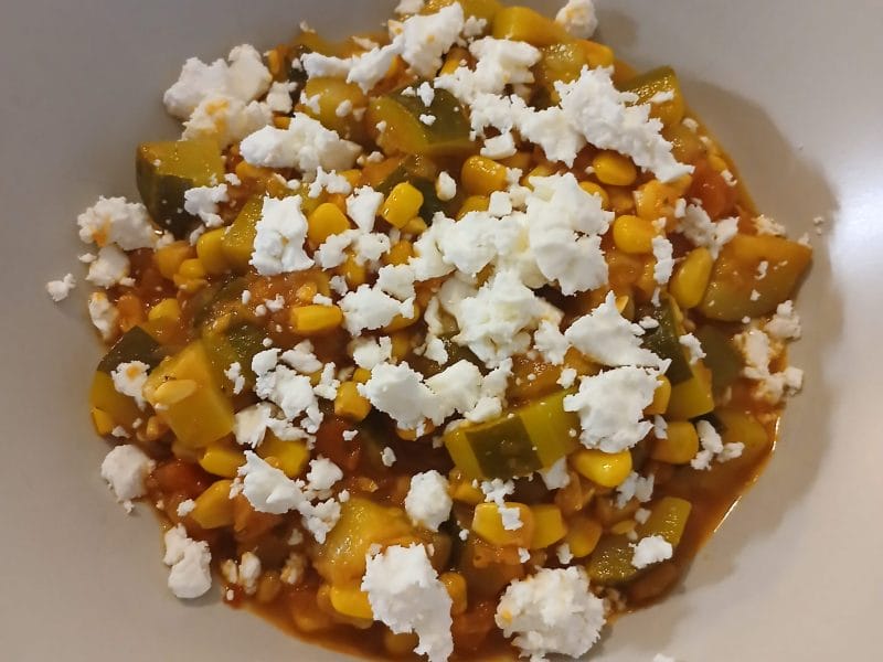 Cliquez pour zoomer ! Poêlée de courgettes à la mexicaine Thermomix par Titecricket