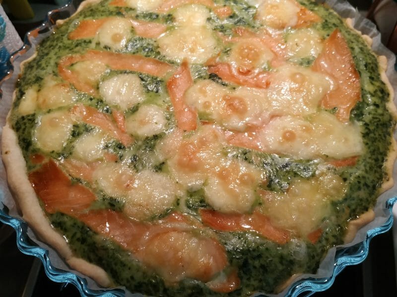 Cliquez pour zoomer ! Tarte épinards, saumon et chèvre Thermomix par Lu0169