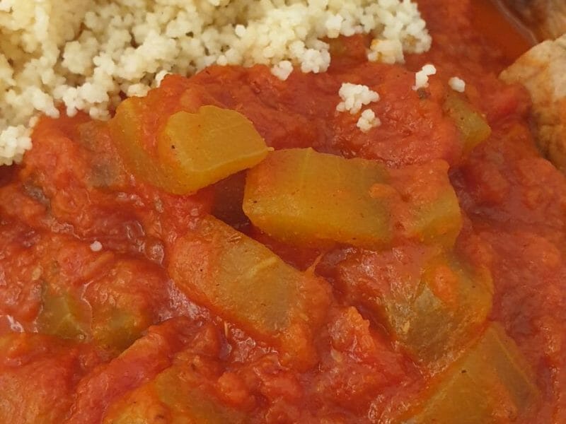 Cliquez pour zoomer ! Concombre cuit lardons tomate paprika Thermomix par Akwell