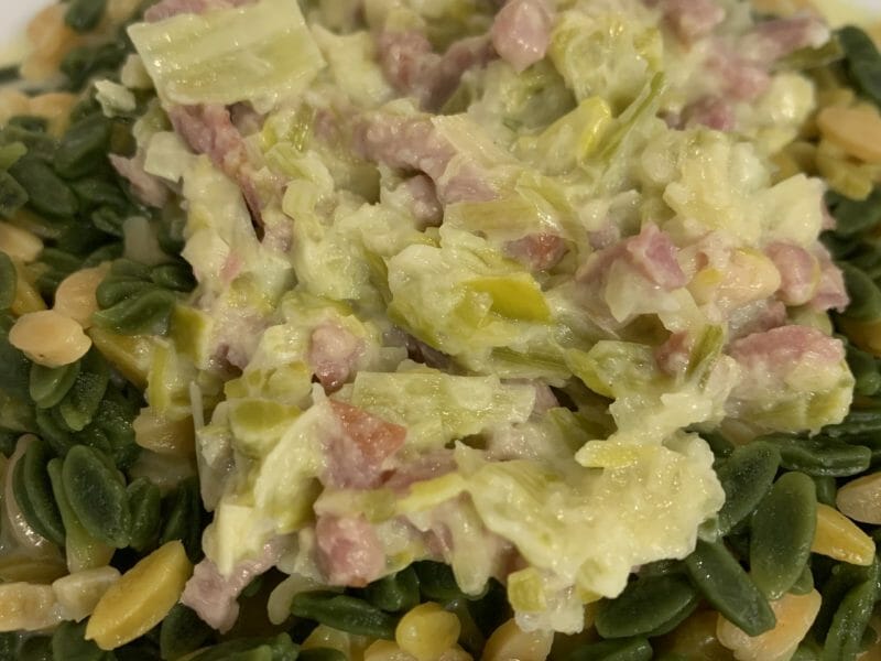 Cliquez pour zoomer ! Tagliatelles à la crème de poireaux Thermomix par nbkhm