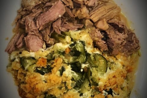 Cliquez pour zoomer ! Crumble courgettes, chèvre et lardons au Thermomix