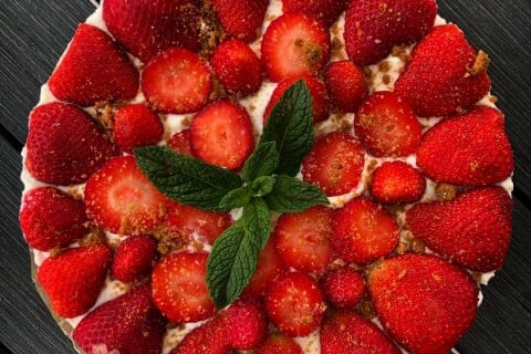 Cliquez pour zoomer ! Tarte aux fraises sans cuisson au Thermomix