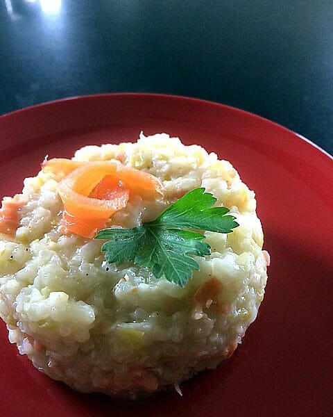 Cliquez pour zoomer ! Risotto poireaux et saumon fumé Thermomix par Jukebox78