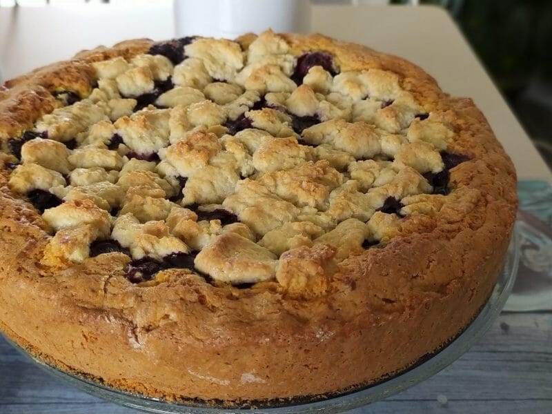 Cliquez pour zoomer ! Gâteau aux myrtilles façon crumble Thermomix par Mamounette65