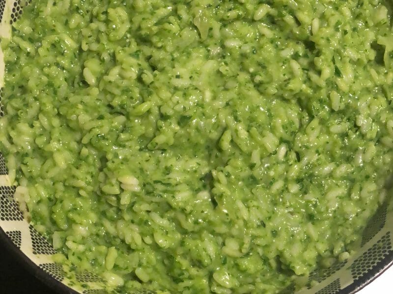 Cliquez pour zoomer ! Risotto au pesto d’épinards et basilic Thermomix par Aurelie_44