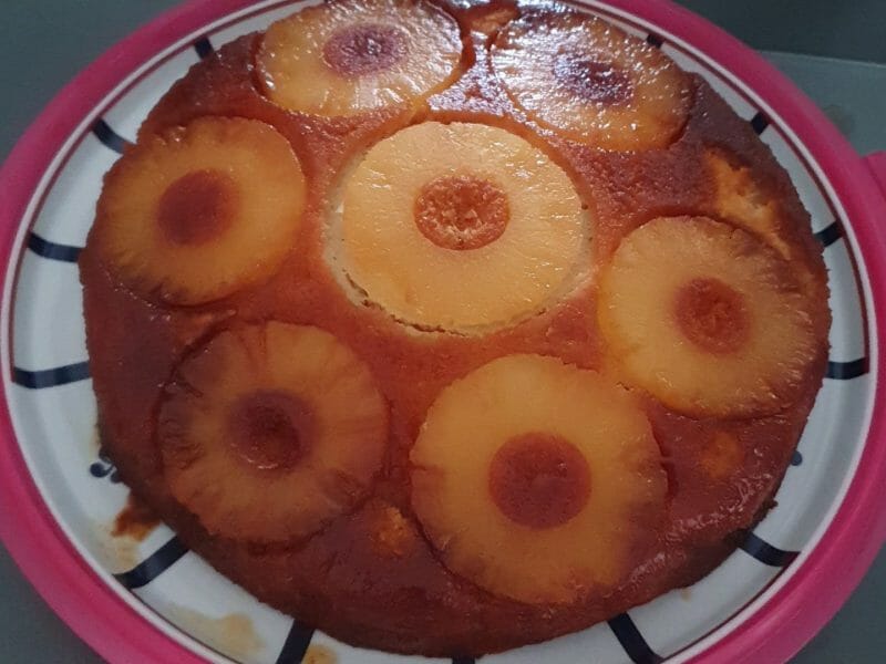 Cliquez pour zoomer ! Gâteau renversé à l’ananas Thermomix par batibeuil