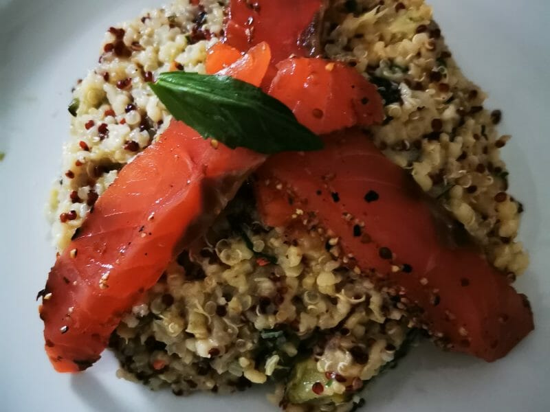 Cliquez pour zoomer ! Risotto de quinoa, courgettes et saumon Thermomix par sodarb44
