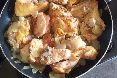 Cliquez pour zoomer ! Poulet sauce poivron-tomate, riz et ses légumes Thermomix par au88
