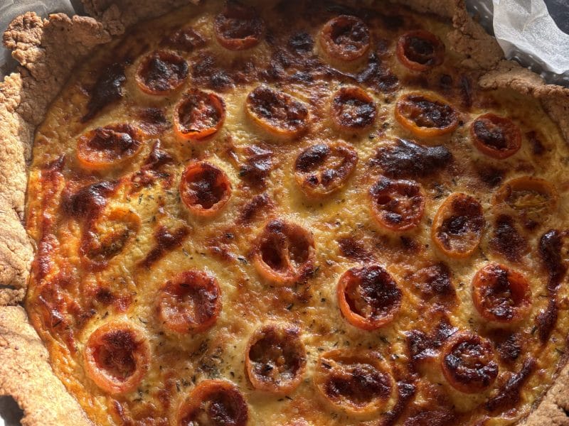 Cliquez pour zoomer ! Tarte aux tomates cerises et parmesan Thermomix par Bichette34