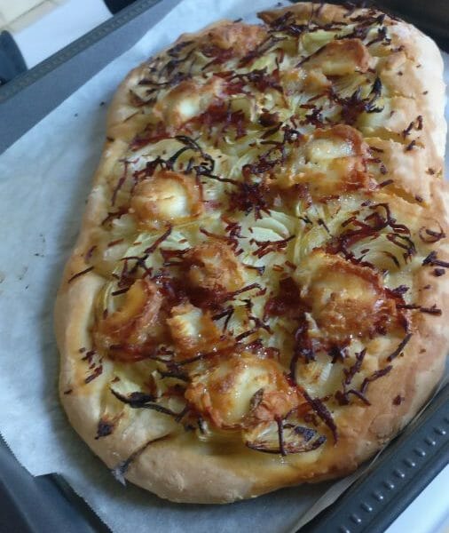 Cliquez pour zoomer ! Fougasse chèvre et lardons Thermomix par sandali