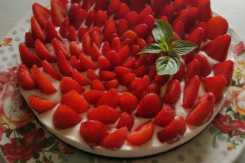 Cliquez pour zoomer ! Tarte aux fraises sans cuisson au Thermomix