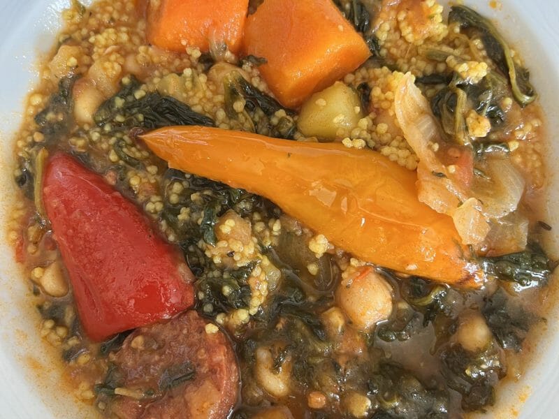 Cliquez pour zoomer ! Ragoût de pois chiches au chorizo et épinards Thermomix par Amandimix