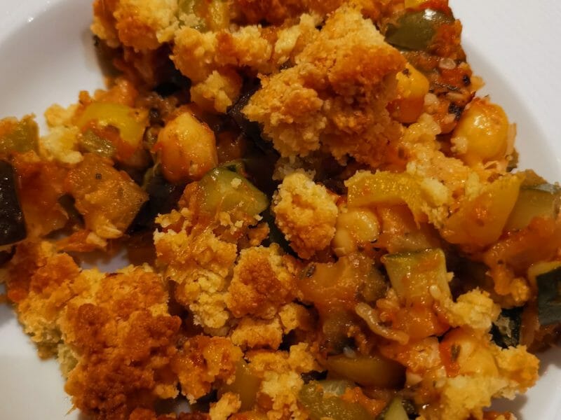 Cliquez pour zoomer ! Crumble aux légumes provençaux Thermomix par Amandimix