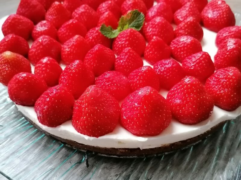Cliquez pour zoomer ! Tarte aux fraises sans cuisson Thermomix par Jobi
