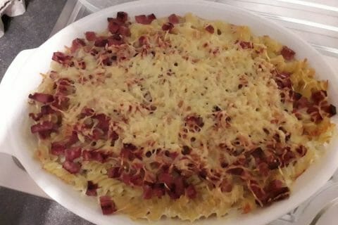 Cliquez pour zoomer ! Gratin de fusilli au jambon au Thermomix