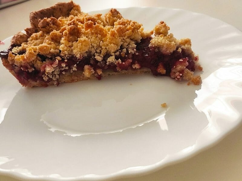 Cliquez pour zoomer ! Tarte aux cerises façon crumble Thermomix par COOKSO