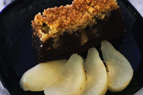 Cliquez pour zoomer ! Crumb cake poires et chocolat Thermomix par Ankou92