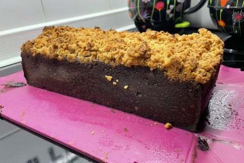 Cliquez pour zoomer ! Crumb cake poires et chocolat Thermomix par Ankou92