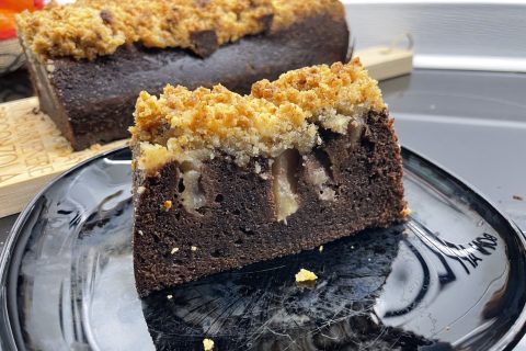 Cliquez pour zoomer ! Crumb cake poires et chocolat Thermomix par Ankou92