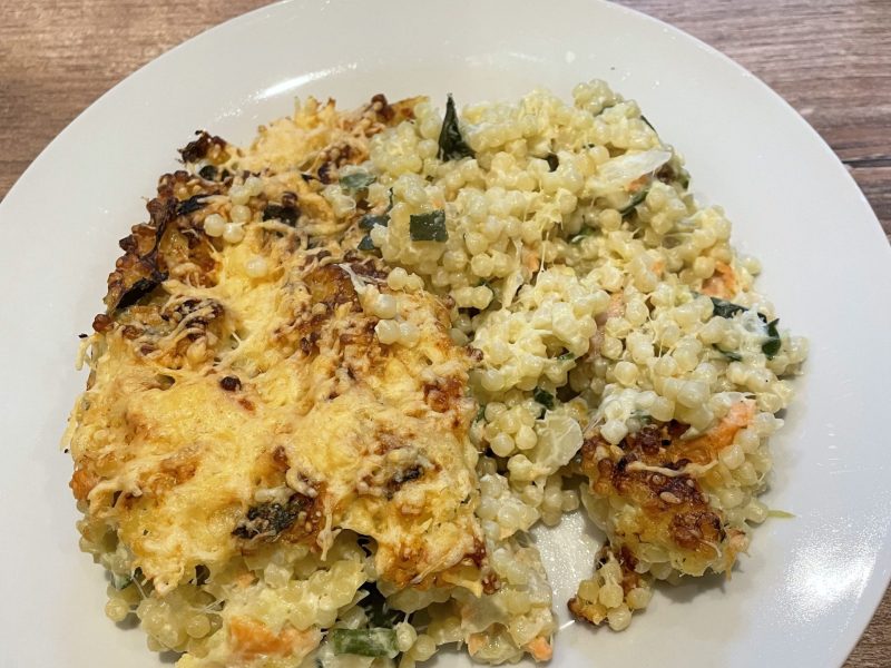 Cliquez pour zoomer ! Gratin de perles, saumon et courgettes Thermomix par coco@31