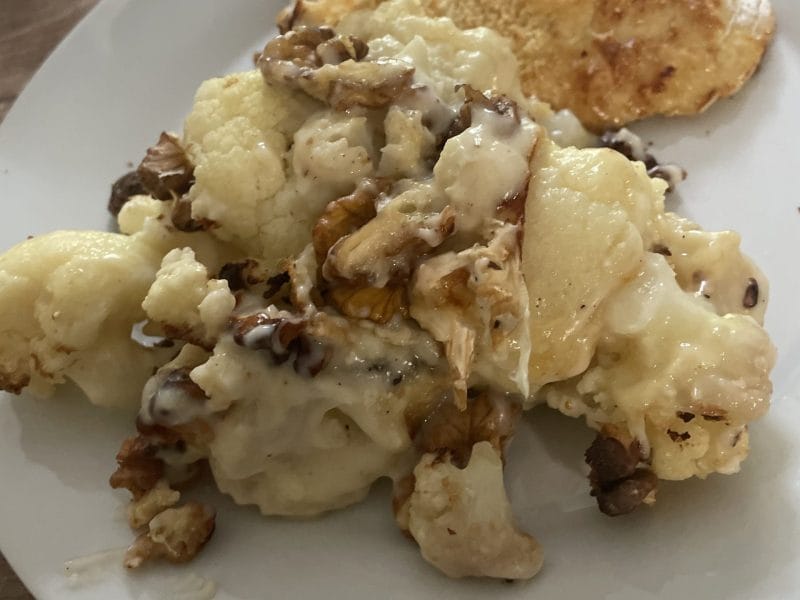 Cliquez pour zoomer ! Gratin de chou-fleur au gorgonzola et aux noix Thermomix par coco@31