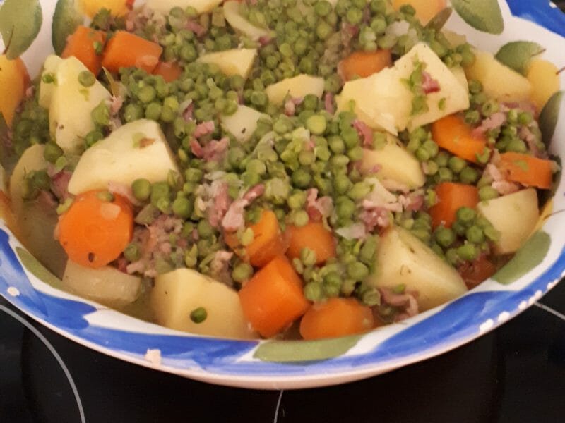 Jardinière de légumes aux lardons au Thermomix - Cookomix
