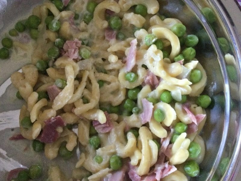Cliquez pour zoomer ! Pâtes aux petits pois et lardons Thermomix par Muffin